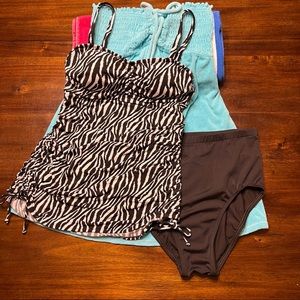 BOGO 1/2 OFF Sz M/L MagicSuit Safari Dark brown and Cream Zebra printTankini Set